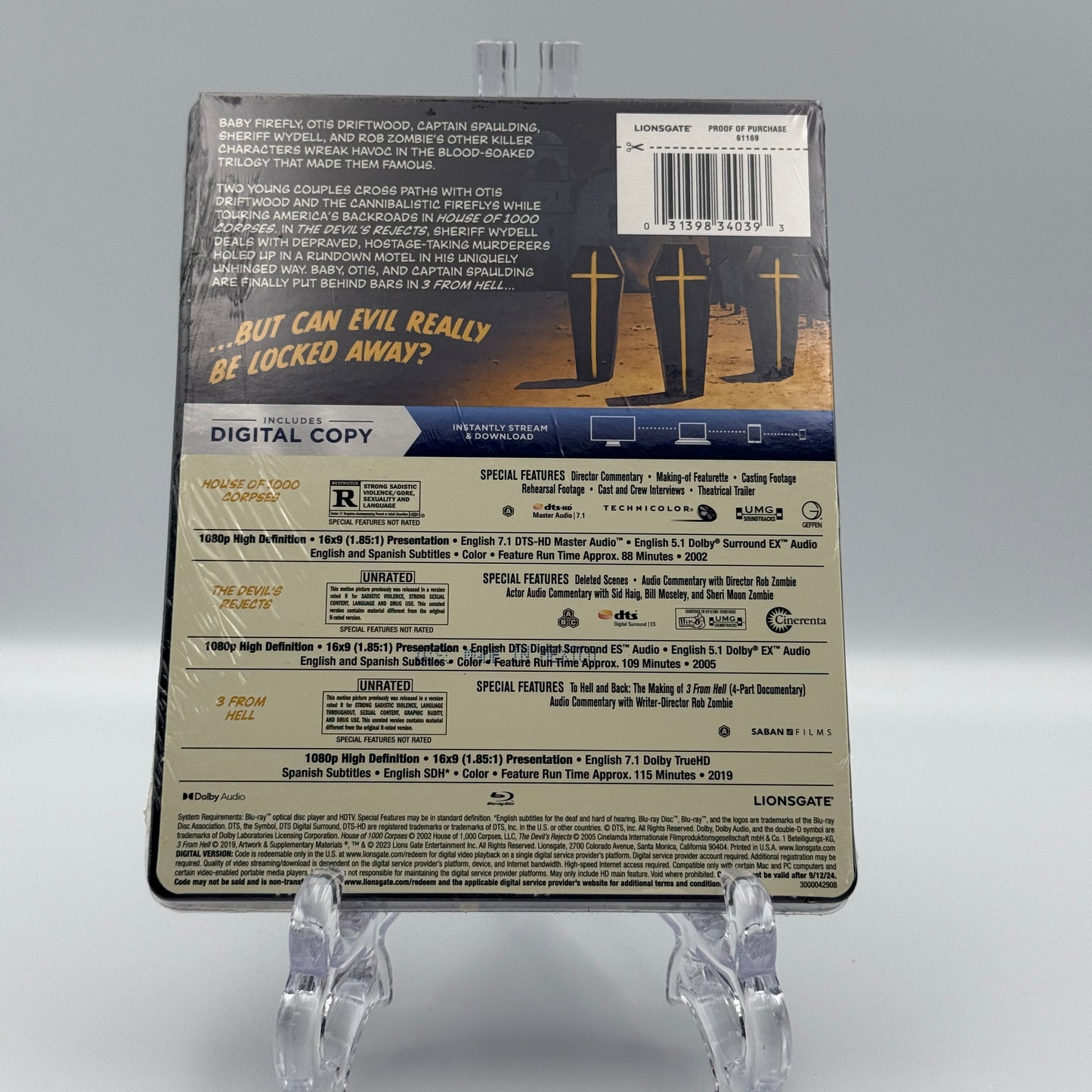 Rob Zombie's Firefly Trilogy Steelbook The Devil's Rejects House Of 1000 Corpses 3 From Hell