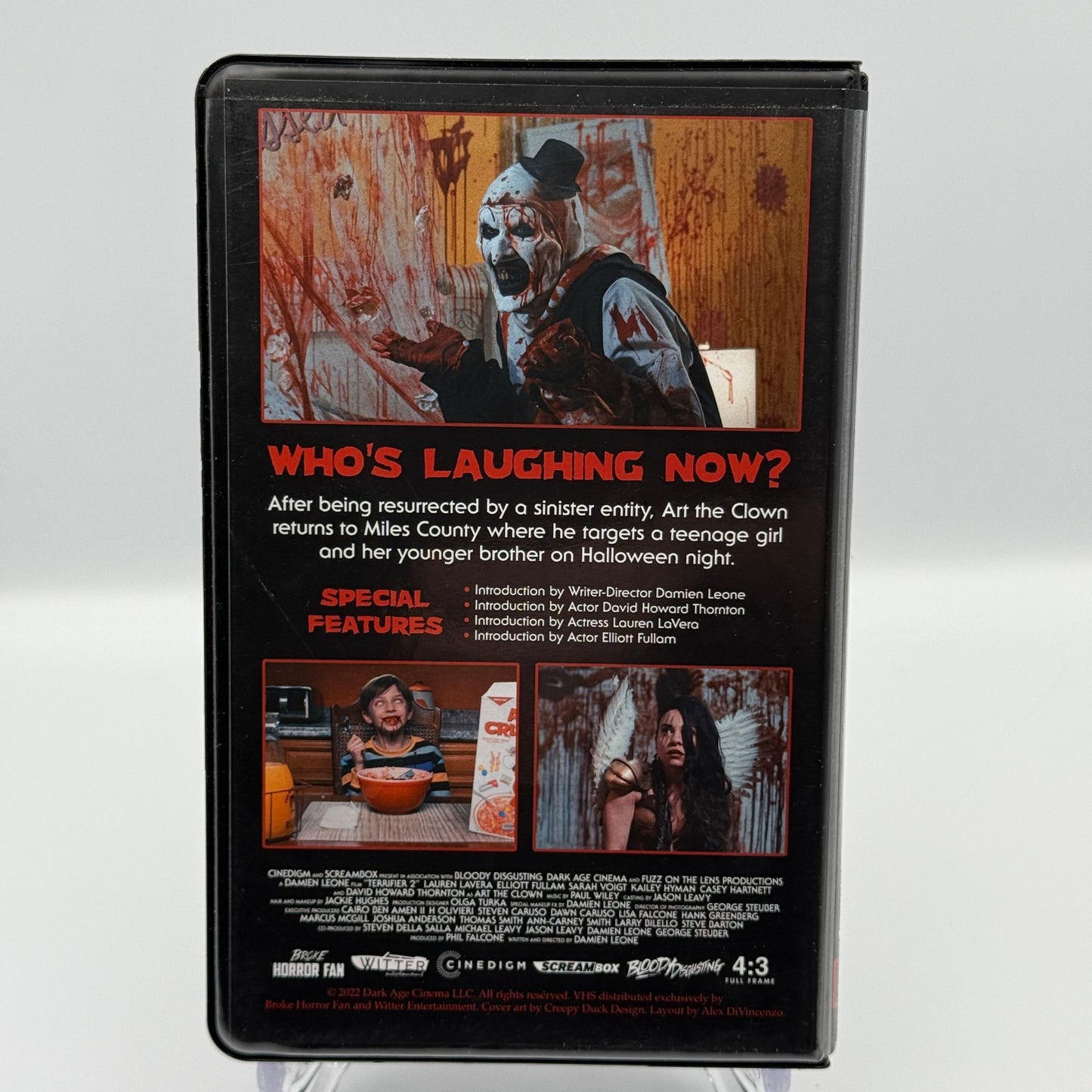 Terrifier 2 Witter VHS Clamshell Edition Art The Clown David Howard Thornton
