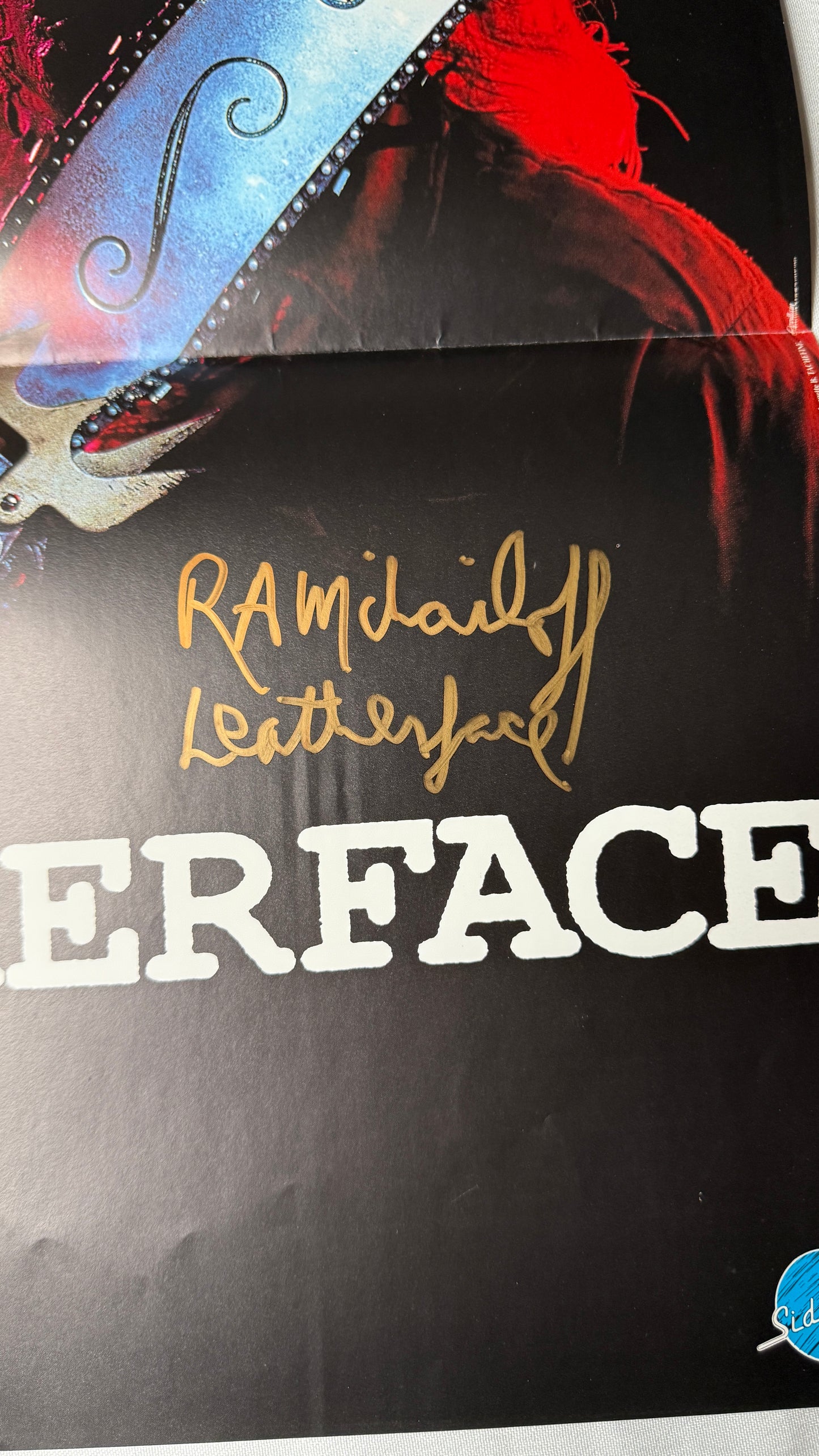 Texas Chainsaw Massacre 3 R.A. Mihailoff Signed Leatherface Foreign Poster