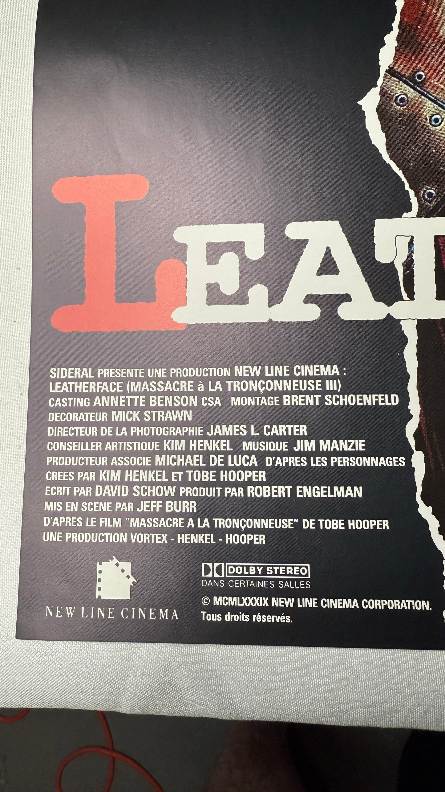 Texas Chainsaw Massacre 3 R.A. Mihailoff Signed Leatherface Foreign Poster