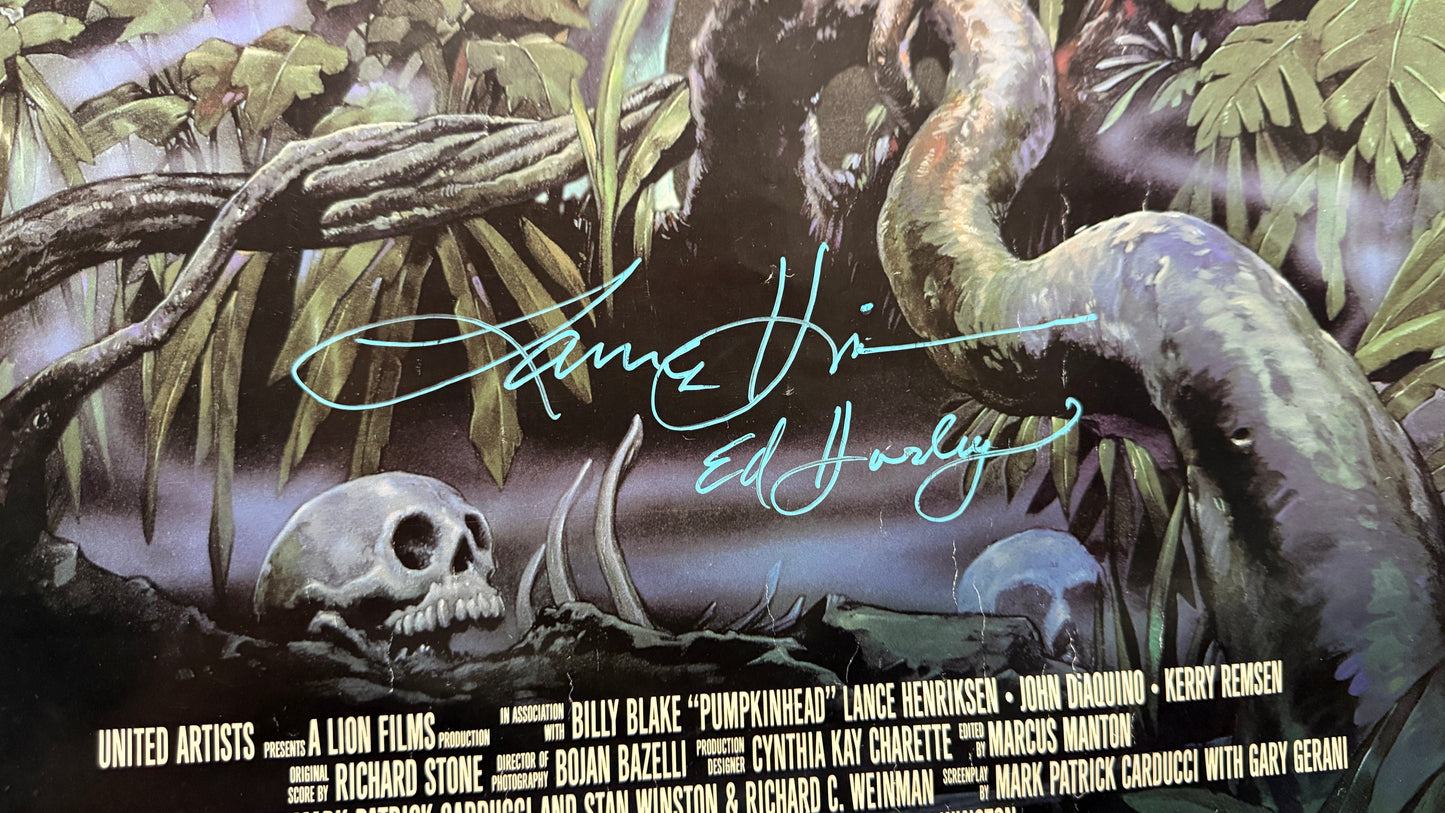 Pumpkinhead Lance Henriksen Original Signed Movie Poster