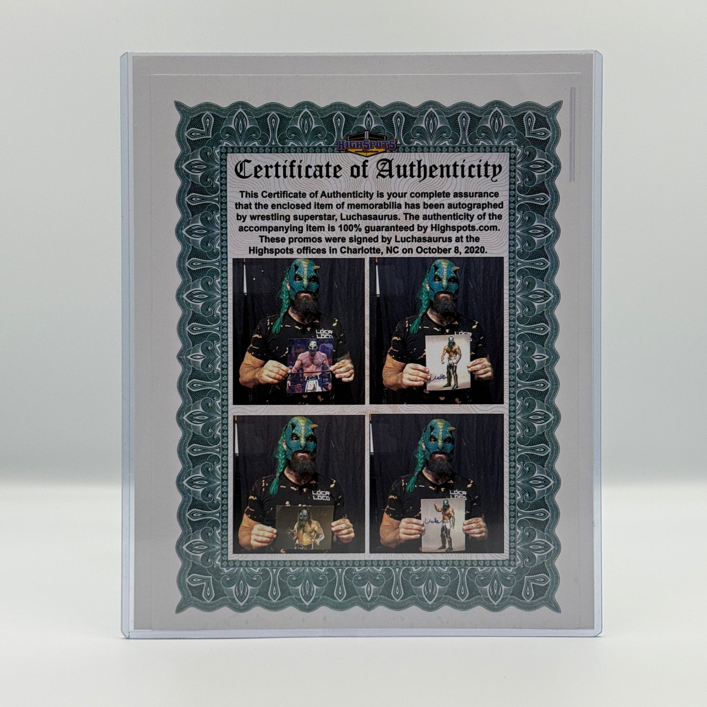 Luchasaurus Signed 8x10 Photo - AEW Wrestling