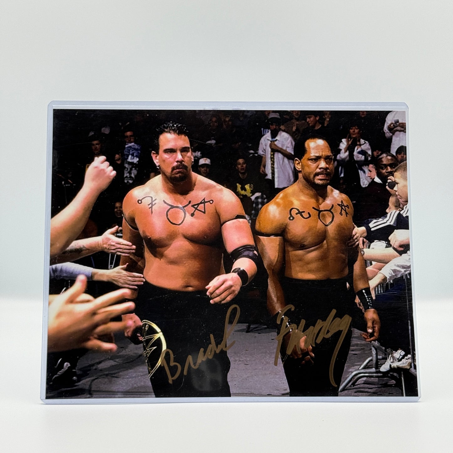 APA Ron Simmons & JBL Dual Signed 8x10 Photo - WWF WWE Wrestling