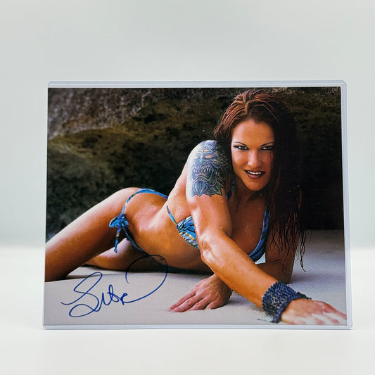 Lita Amy Dumas Signed 8x10 Photo - WWF WWE Wrestling