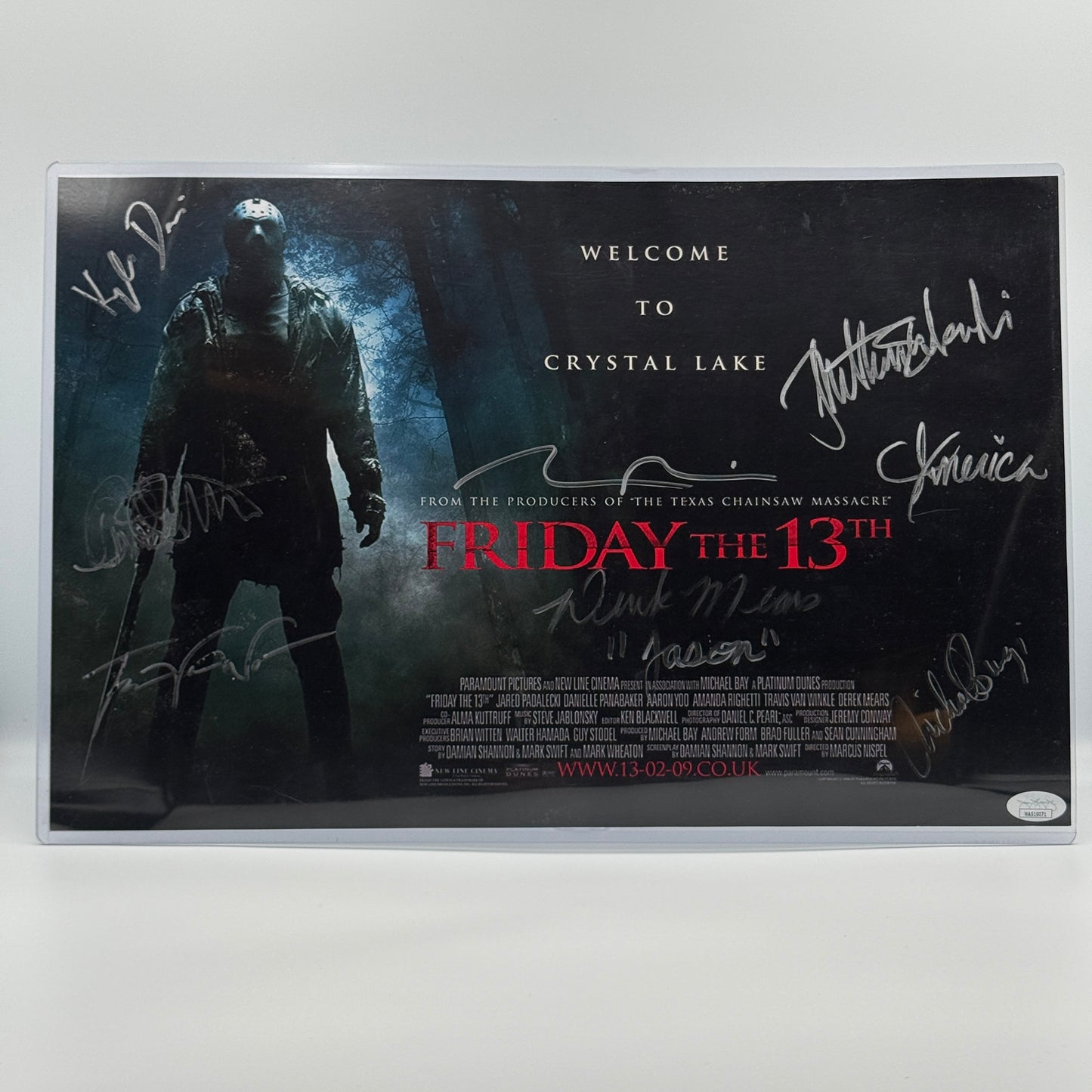Friday The 13th Remake 2009 Cast Signed 11x17 Poster Derek Mears JSA