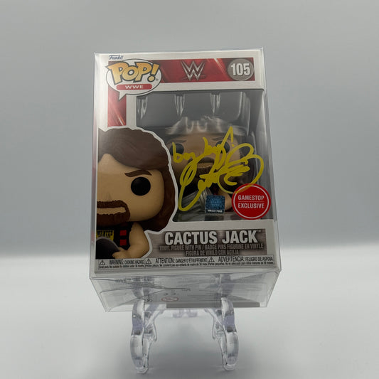 Cactus Jack Mick Foley Signed Gamestop Exclusive Funko Pop #105 - WWF WCW Wrestling