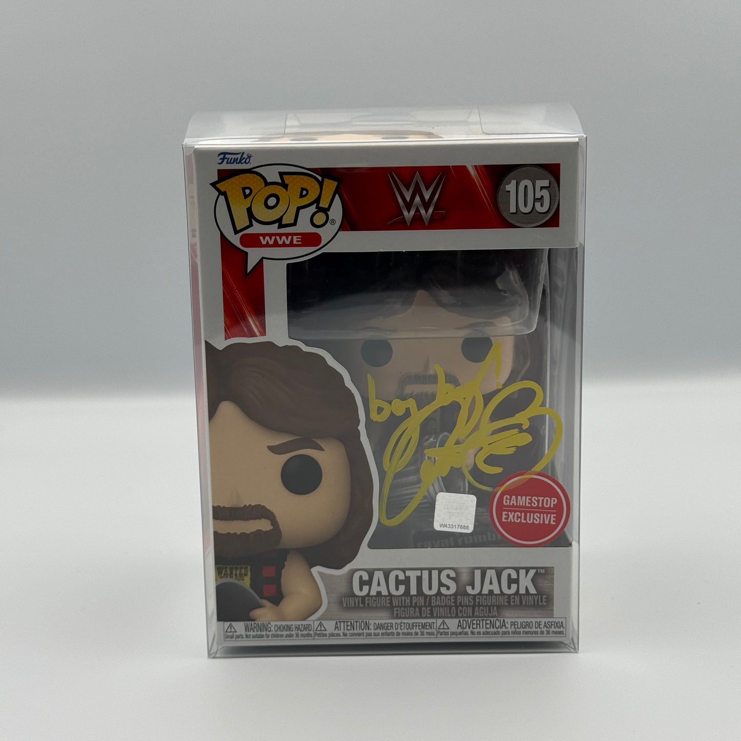 Cactus Jack Mick Foley Signed Gamestop Exclusive Funko Pop #105 - WWF WCW Wrestling
