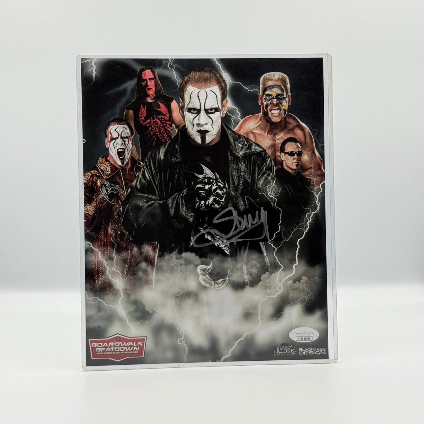 Sting Signed Faces 8x10 Photo JSA - WCW Wrestling