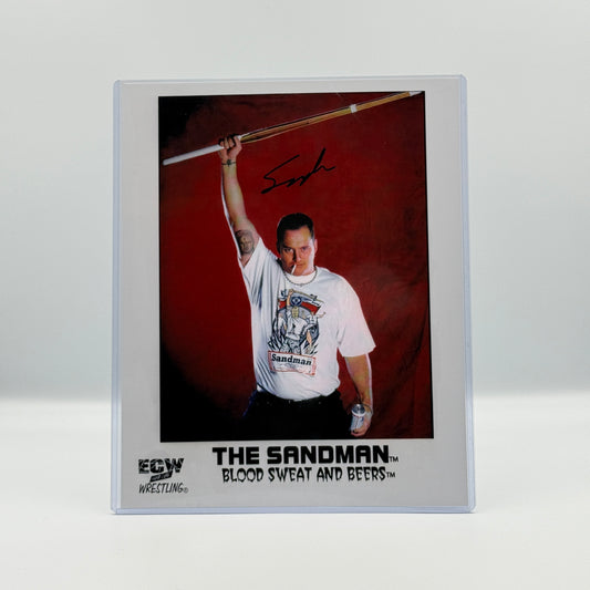 Sandman Signed 8x10 Photo - ECW Wrestling