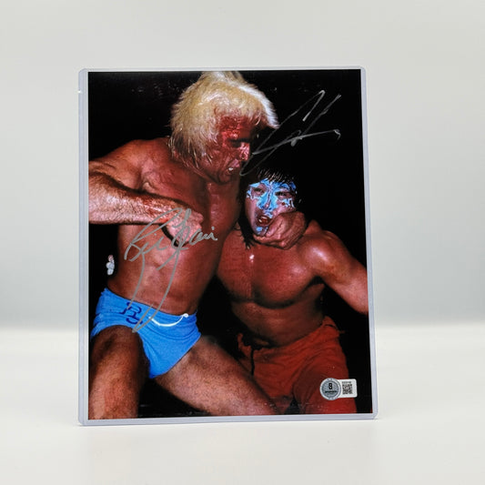 Ric Flair & Great Muta Dual Signed 8x10 Photo Beckett - WCW Wrestling