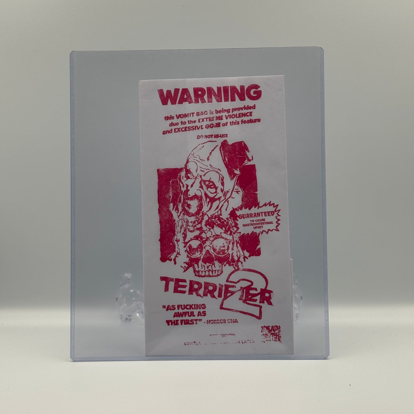 Terrifier 2 Original Vomit Bag from Premiere - Art The Clown David Howard Thornton