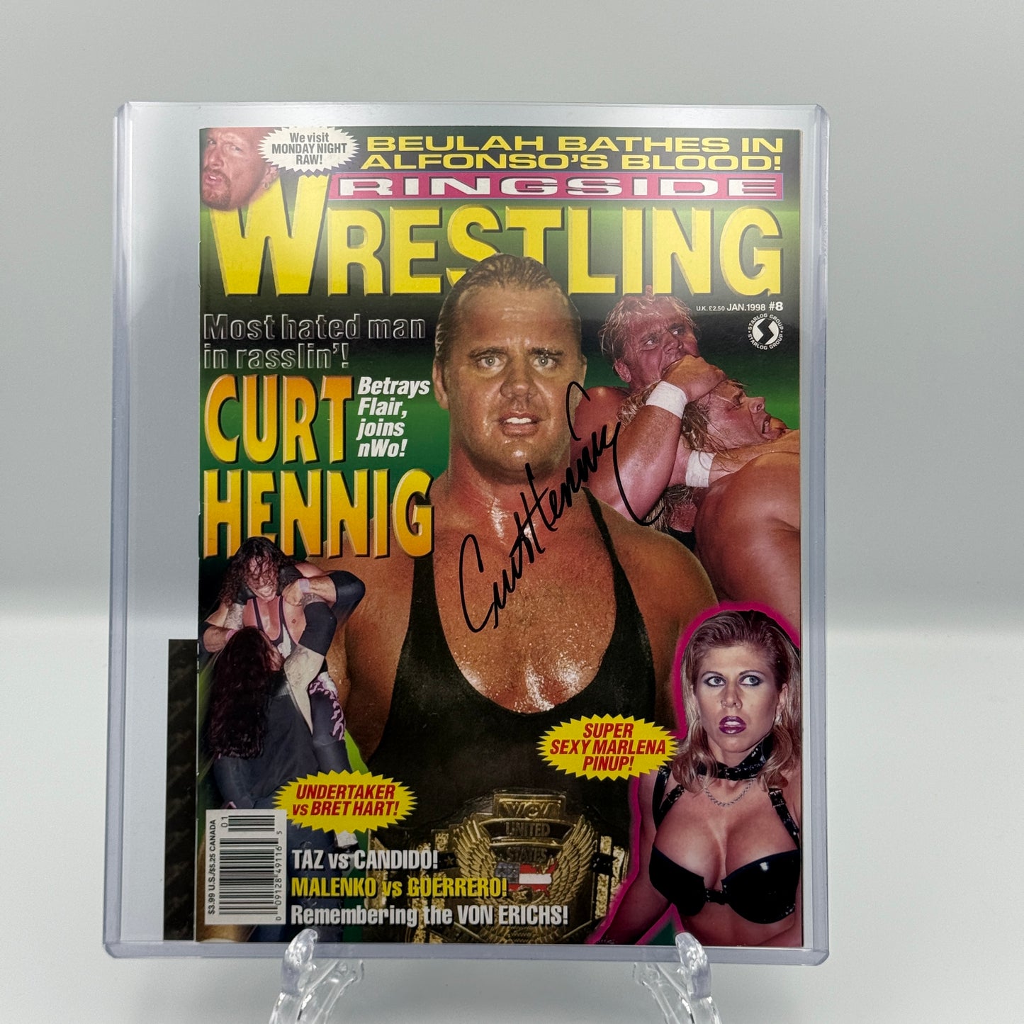 Curt Hennig Mr. Perfect Signed Ringside Wrestling Magazine COA WCW