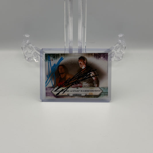 Undertaker & AJ Styles Dual Signed Trading Card - WWE Wrestling