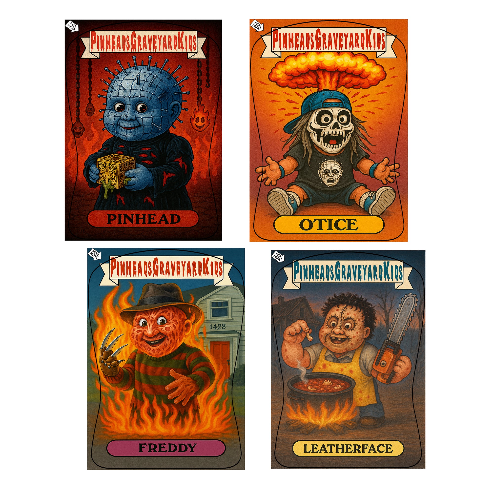 Pinhead Series Pinhead's Graveyard Kids Series 1 Sticker Set of 4 - OticeShop ...